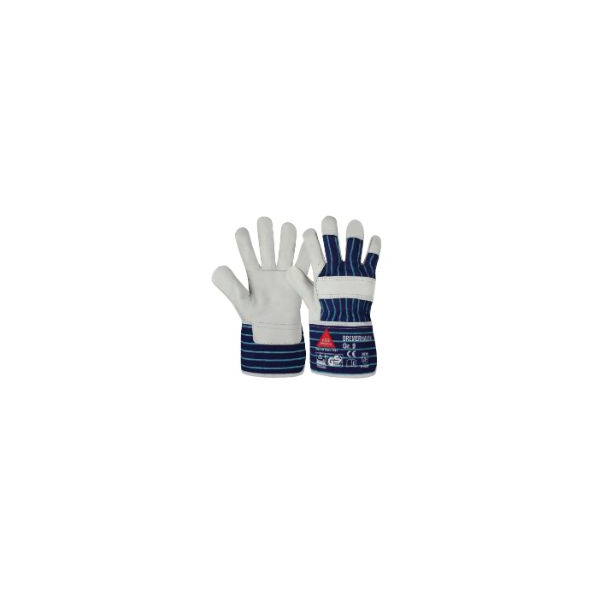 12 Stück Hase Arbeitshandschuhe Bremerhaven, Leder, natur/blau, Größe 8 4018949292086 Hase