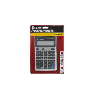 Tischrechner Texas Instruments TI-5018SV, 12 Zeichen, silber
