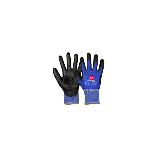12 Stück Hase Montagehandschuhe Padua Blue, Polyurethan, blau/schwarz, Größe 7 / S 4018949996076 Hase