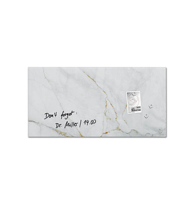SIGEL Glas-Magnettafel artverum 91,0 x 46,0 cm Design Marble & Gold