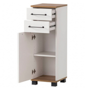 MÖBELPARTNER Badschrank Jelda 154177 eiche landhaus, weiß 30,3 x 32,6 x 88,1 cm