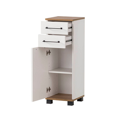 MÖBELPARTNER Badschrank Jelda 154177 eiche landhaus, weiß 30,3 x 32,6 x 88,1 cm
