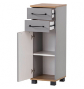 MÖBELPARTNER Badschrank Jelda 154217 platingrau, eiche-landhaus 30,3 x 32,6 x 88,1 cm