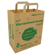 Papiertragetasche bedruckt, mit Innenflachhenkel, Kraftpapier 90g/m&sup2;, Ma&szlig;e (BxHxT): 320 x 150 x 430 mm, 407100, au&szlig;en 32x43x15cm