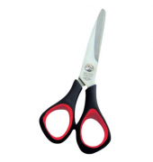 Schere Edelstahl - 14,0 cm, schwarzrot, Softgriff