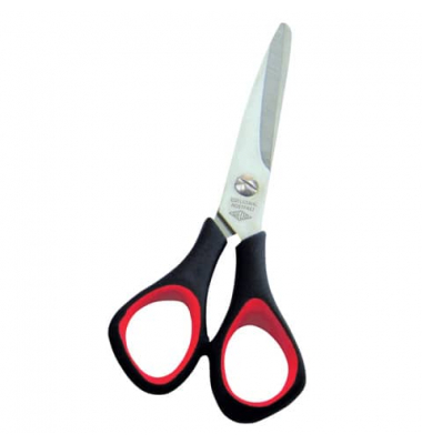 Schere Edelstahl - 14,0 cm, schwarzrot, Softgriff Schere Edelstahl - 14,0 cm, schwarzrot, Softgriff