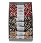 Weihnachtszierkordel 5100 0399 1225, 3mm x 2,5m, farbig sortiert