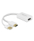 Adapter, HDMI™/USB A/DP - 2 x Stecker/Buchse, L: 0,24 m, weiß