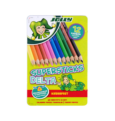 Buntstifte Supersticks Delta 12-farbig sortiert