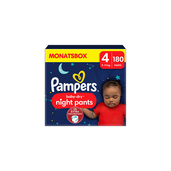 8006540711309 - Pampers® Windeln Monatsbox baby-dry™ night pants Größe Gr4 (9-15 kg) für Babys und Kleinkinder (4-18 Monate) 180 St 8006540711309 - Pampers® Windeln Monatsbox baby-dry™ night pants Größe Gr4 (9-15 kg) für Babys und Kleinkinder (4-18 Monate) 180 St