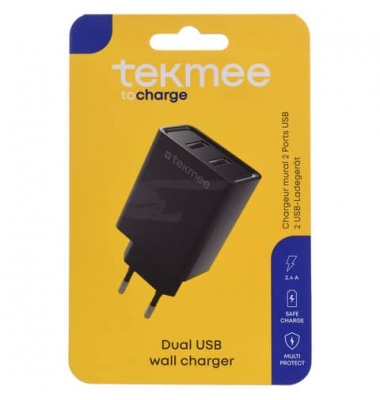 Ladeadapter 2x USB-A, schwarz  USB-Ladeadapter USB-Ladeadapter