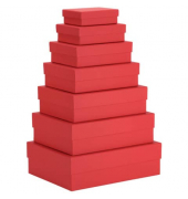 Geschenkkarton Basics rot   7 Stück 