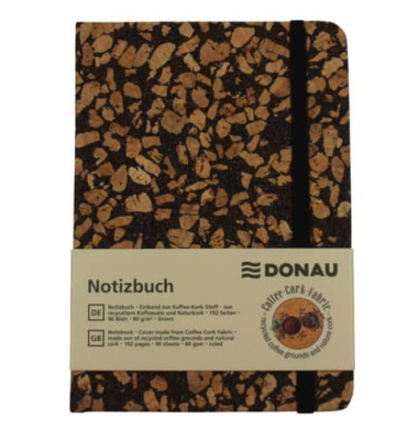 Notizbuch 1350108-02, Kaffee-Kork, braun, A6, liniert, 80g, 96 Blatt / 192 Seiten