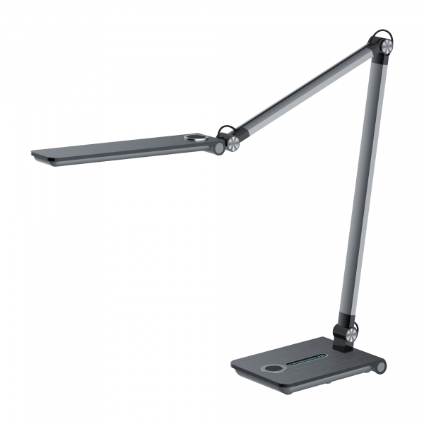 7612176092395 - Hansa LED Tischleuchte Wave 3000 - 5800 K 85 W stufenlos dimmbar Memoryfunktion grau-metallic