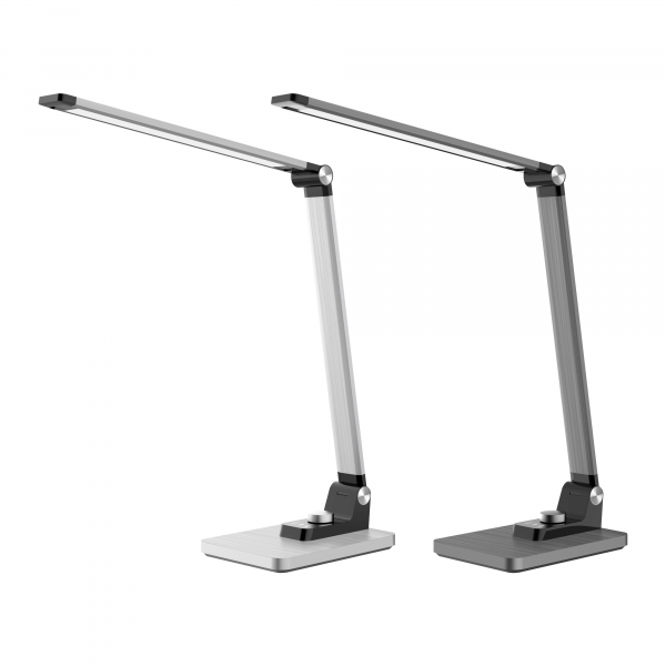 7612176092418 - LED-Schreibtischlampe Breeze grau metallic Standfuß dimmbar dimmbar 7612176092418 Hansa