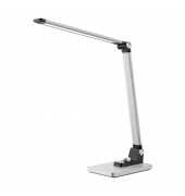 LED-Schreibtischlampe Breeze, silber/gebürstet, mit Standfuß, dimmbar