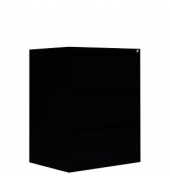 Hängeregistraturschrank tiefschwarz 3 Schubladen 76,0 x 62,0 x 101,2 cm 