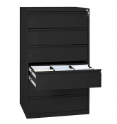 Karteischrank tiefschwarz 76,0 x 62,0 x 132,0 cm 