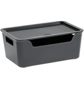 Aufbewahrungsbox Bella 2345300061, mit Deckel, au&szlig;en 280x180x110mm, Polypropylen (PP) grau
