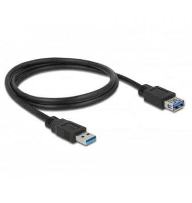 USB Verl. Delock USB3.0 A -  A St/Bu 1.00m schwarz
