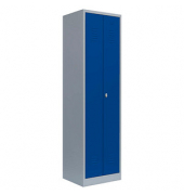 Putzmittelschrank 510721 enzianblau, lichtgrau 60,0 x 50,0 x 180,0 cm, aufgebaut 