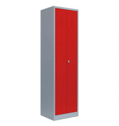 Putzmittelschrank 510724 feuerrot, lichtgrau 60,0 x 50,0 x 180,0 cm, aufgebaut 