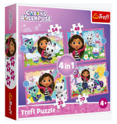Gaby's Dollhouse 4 in 1 Puzzle, 1x 35 Teile, 1x 48 Teile, 1x 54 Teile, 1x 70 Teile 
