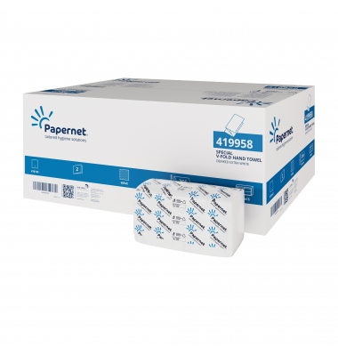 Falthandt&uuml;cher Special 419958, 24x23cm, 2-lagig, Zickzack (V-Falz), extra wei&szlig;, Papier