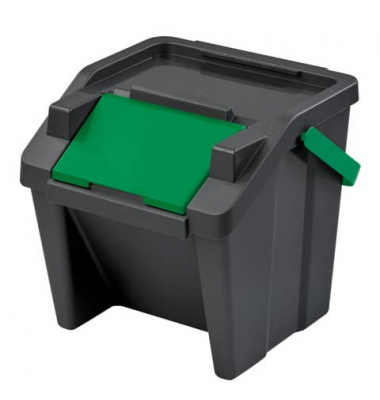 2810475991 Abfalltrenner Tower 3ST 30L schwarz  Abfalltrenner