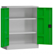 Stahlschrank ClassiX X-530315 lichtgrau, gelbgrün 80,0 x 38,0 x 100,0 cm, aufgebaut 