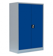 Stahlschrank 530321 enzianblau, lichtgrau 92,5 x 42,2 x 120,0 cm, aufgebaut 