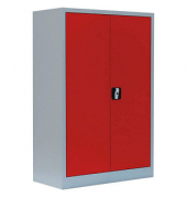Stahlschrank 530324 feuerrot, lichtgrau 92,5 x 42,2 x 120,0 cm, aufgebaut 