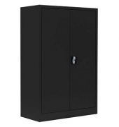 Stahlschrank 530329 tiefschwarz 92,5 x 42,2 x 120,0 cm, aufgebaut 