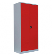 Stahlschrank 530354 feuerrot, lichtgrau 92,5 x 50,0 x 195,0 cm, aufgebaut 