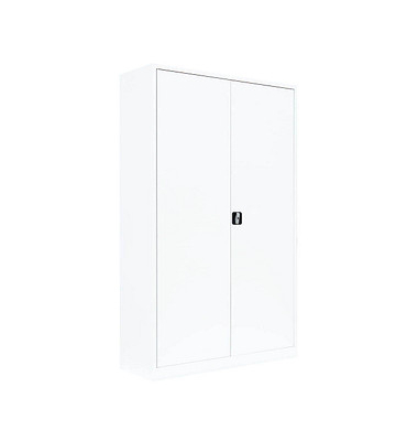 Stahlschrank 530377 signalweiß 120,0 x 42,2 x 195,0 cm, aufgebaut 