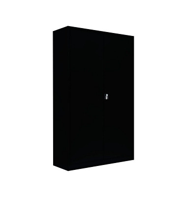 Stahlschrank 530379 tiefschwarz 120,0 x 42,2 x 195,0 cm, aufgebaut 