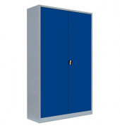 Stahlschrank 530381 enzianblau, lichtgrau 120,0 x 60,0 x 195,0 cm, aufgebaut 