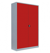 Stahlschrank 530384 feuerrot, lichtgrau 120,0 x 60,0 x 195,0 cm, aufgebaut 