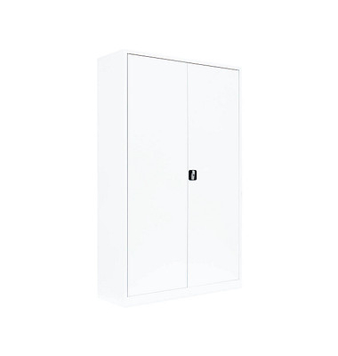 Stahlschrank 530387 signalweiß 120,0 x 60,0 x 195,0 cm, aufgebaut 