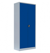 Putzmittelschrank 545521 enzianblau, lichtgrau 80,0 x 38,3 x 180,0 cm, aufgebaut 