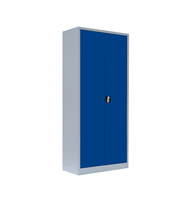 Putzmittelschrank 545521 enzianblau, lichtgrau 80,0 x 38,3 x 180,0 cm, aufgebaut 