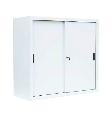 Schiebetürenschrank, 550147 signalweiß 2 Fachböden 120,0 x 45,0 x 109,0 cm 