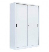 Schiebetürenschrank, 550167 signalweiß 4 Fachböden 120,0 x 45,0 x 195,0 cm 