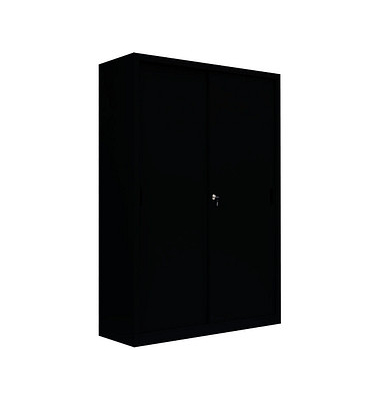 Schiebetürenschrank, 550169 tiefschwarz 4 Fachböden 120,0 x 45,0 x 195,0 cm 