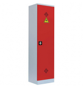 Umweltschrank 566244 feuerrot, lichtgrau 50,0 x 42,2 x 195,0 cm, aufgebaut 
