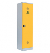 Umweltschrank 566246 rapsgelb, lichtgrau 50,0 x 42,2 x 195,0 cm, aufgebaut 