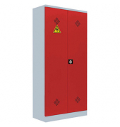 Umweltschrank 566254 feuerrot, lichtgrau 91,6 x 42,2 x 195,0 cm, aufgebaut 