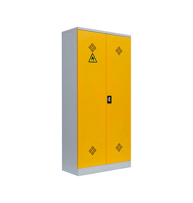 Umweltschrank 566256 rapsgelb, lichtgrau 91,6 x 42,2 x 195,0 cm, aufgebaut 