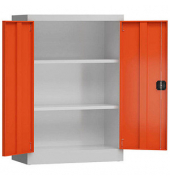Stahlschrank ClassiX X-530324 feuerrot, lichtgrau 92,0 x 42,0 x 120,0 cm, aufgebaut 