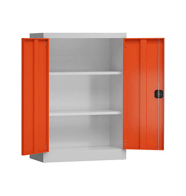 Stahlschrank ClassiX X-530324 feuerrot, lichtgrau 92,0 x 42,0 x 120,0 cm, aufgebaut 